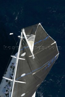 Maxi Alexia breaks mast in collision with Leopard. Maxi Yacht Rolex Cup 2003, Porto Cervo Sardinia