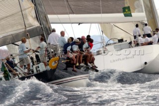 Sottovoce chases Unfurled Maxi Yacht Rolex Cup 2003, Porto Cervo Sardinia