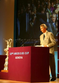 Geneve Suisse 26 November 2003. Announcement Day of the host city of the 32nd Americas Cup in to President Wilson Hotel in Geneva. Americas Cup 2007 Valencia Announcement