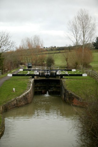 Lock gates on Kennet and Avon Canal  Canal boats on English Kennet and Avon Canals