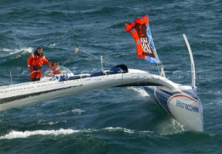 Le Havre 5 November 2003. Transat Jacques Vabre 2003. Start in Le Havre for the Multicoques 60. SERGIO TACCHINI: Karine Fauconnier and Damian Foxall.