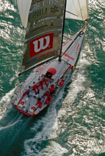 Southampton Inghilterra 23 Settembre 2001  . Partenza della Volvo Ocean Race 2001-2002 . Amer Sports TooSouthampton England September 23th 2001. Start of the Volvo Ocean Race 2001-2002 . Amer Sports Too