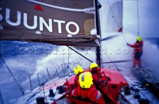 Leg 4 - Auckland to Rio de Janeiro. Volvo Ocean Race 2001-2002. On board of Amer Sports One. Photo: Stefano Rizzi/