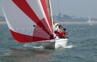 J80 Red Shift owned by Edward Fisher racing in the Solent