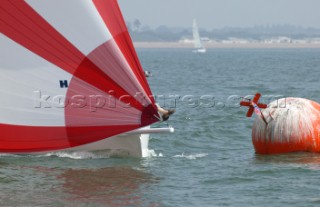 J80 Red Shift owned by Edward Fisher racing in the Solent