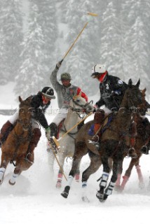 22 February 2004. Franck Muller vs. Audi. Ice Polo on snow with horses in Cortina, Italy