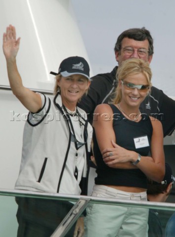 Auckland New Zealand  Americas Cup 2003 18022003 Race 3 PIppa Blake and Dean Barker girl friend Mand