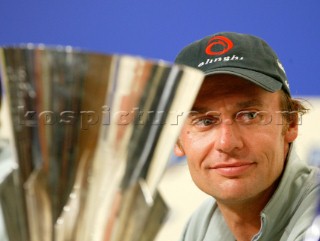 Auckland New Zealand - AmericaÕs Cup 2003- Louis Vuitton Cup Final. 19-01-2003 - Ernesto Bertaelli at the press conference with the Louis Vuitton Cup. Photo.Carlo Borlenghi/Kos Picture Source