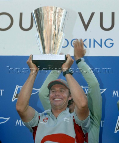 Auckland New Zealand  Americas Cup 2003 Louis Vuitton Cup Final 19012003  Ernesto Bertaelli celebrat