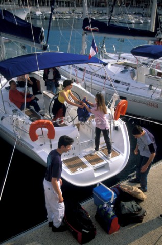 Family enjoy a charter holiday onboard a yacht 