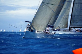 Antigua Race Week 2004 in the Caribbean. . Canting Keel Maxi Pyewacket owned by Roy Disney.
