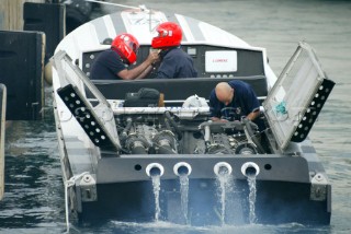 28/5/04.Valletta, Malta: Crews prepare for their first test in Maltese waters.