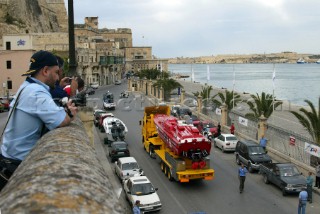 28/5/04.Valletta, Malta:A croud gathers as the boats leave for the pararde around Valletta.