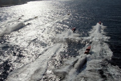 29504 Valletta Malta  The P1 powerboats take off to flying start off the East coast of Malta