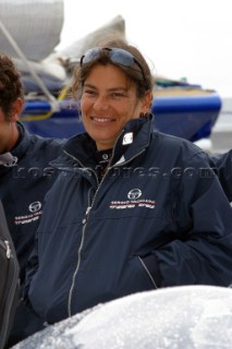 Plymouth - 31 05 2004. Transat 2004. Karine Fauconnier - Sergio Tacchini