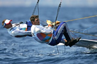 Athens 18 08 2004. Olympic Games 2004  . 49er. DRAPER-HISCOCKS (GBR).