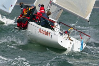J80 Redshift racing in Sportsboat class during Cowes Week 2004