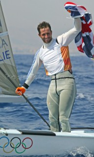 Athens 21 08 2004. Olympic Games 2004  . Finn. BEN AINSLIE  (GBR) . Gold Medal in Athens