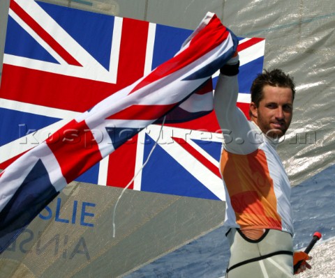 Athens 21 08 2004 Olympic Games 2004   Finn BEN AINSLIE  GBR  Gold Medal in Athens