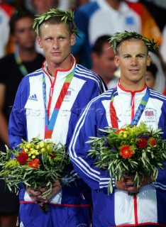 Athens 21 08 2004. Olympic Games 2004  . 470 M. NICK ROGERS - JOE GLANDFIELD (GBR). 4.70 Silver medal in Athens