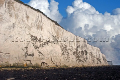 White Cliffes off Dover Kent  Digital Picture Clouds have been added