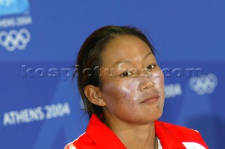 Athens 25 08 2004. Olympic Games 2004  . Mistral F. JIAN YIN (CHN) Silver