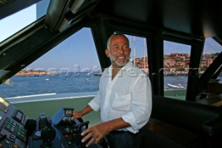 Luca Bassani, founder and owner of Wally Yachts, onboard his new WallyPower superyacht.