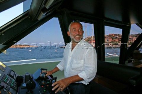 Luca Bassani founder and owner of Wally Yachts onboard his new WallyPower superyacht