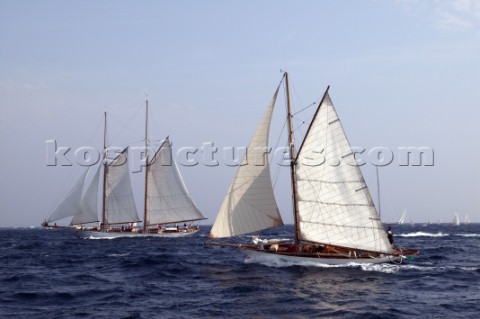 Classic sloop and schooner at the Voiles de St Tropez 2004 