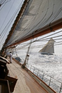 On board classic yacht Eleanora during the Voiles de St Tropez 2004