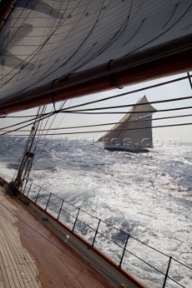 On board classic yacht Eleanora during the Voiles de St Tropez 2004