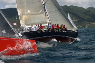 Maxi yacht racing during Antigua Race Week 2004