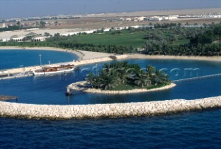 Aerial view of new marina development, Dubai - United Arab Emirates.