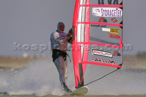 13112004  Les Saintes Maries de la mer France  Irish sailboarder Finian Maynard beat the overall sai