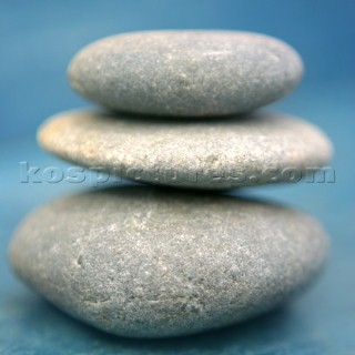 Three pebbles.