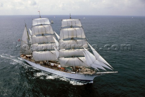 Tall ship Statsraad Lehmkuhl under full sail
