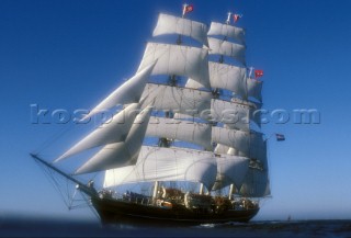 Tall ship Stad Amsterdam under full sail