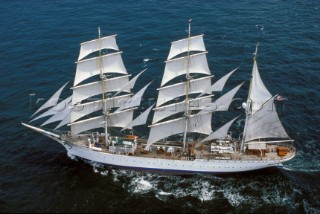 Tall ship Statsraad Lehmkuhl under full sail