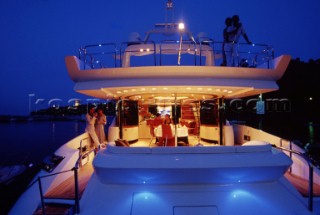 Guests on board superyacht Azimut