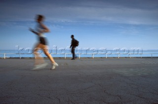 Jogger on Promenade des Anglais, Nice, France