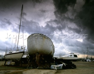 Boats on the hard, Titchmarsh Marina, Essex