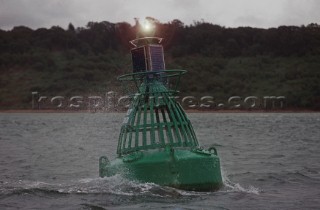 Starboard marker buoy in shipping channel, Solent