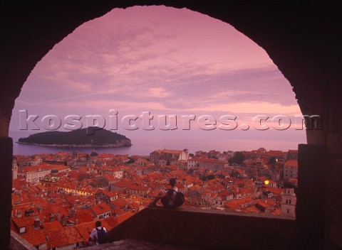 Dubrovnik old town seen from the Minceta Tower Croatia 