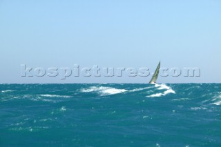 Key West Race Week 2005. Rough texture seascape with waves. Solitude yacht.