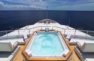 Jacuzzi on deck of superyacht