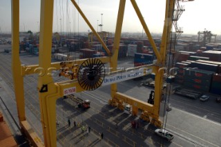 Crane in container port