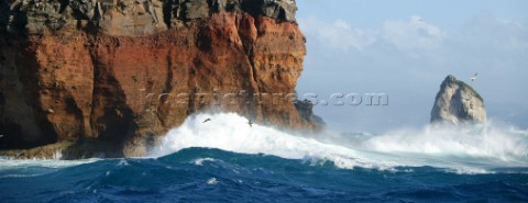 Waves breaking on rocks near to Spring Plantation Bequia