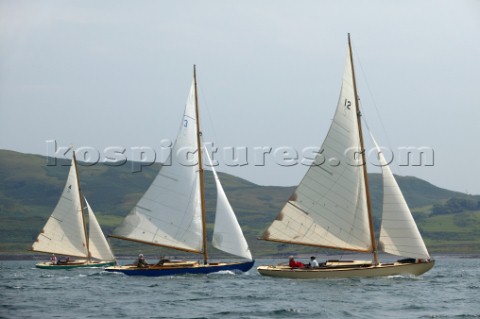 West Highlands Regatta 2004 three Scottish Islands yachts in close company  from left to right STROM