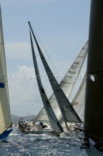 Angostura Tobago Sail Week 2004, FENIX and WAYWARD cross tacking in close company