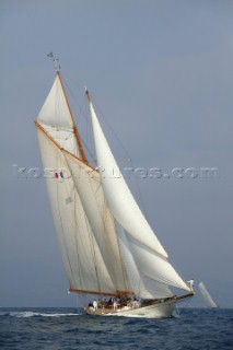 Classic schooner under sail